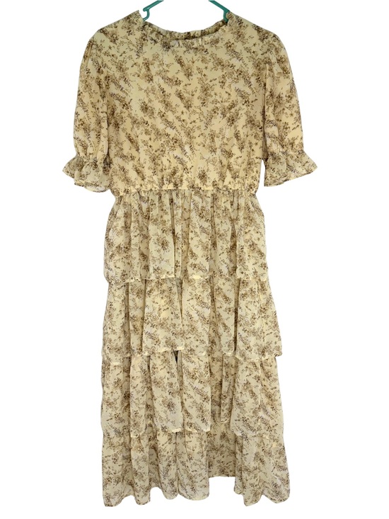 orange creek Dresses & Skirts - Orange Creek Floral Tiered Short Sleeve Midi Dress